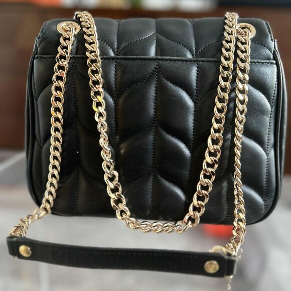 MICHAEL KORS Sloan Black Quilted Leather Shoulder Bag with Gold Chain Strap - Picture 2 of 10